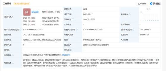 華為成立注冊資本5000萬元系統(tǒng)集成新公司，加碼網(wǎng)絡(luò)通信工程咨詢服務(wù)